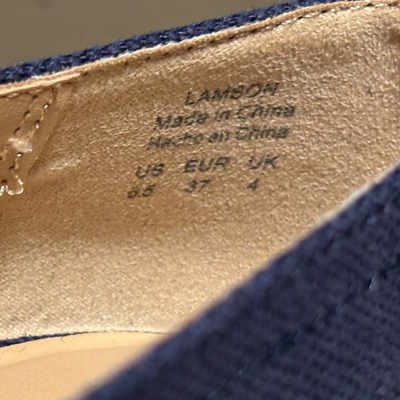 Kelly & Katie Navy Peep Toe Espadrille Flats Size 6.5 - Picture 4 of 7